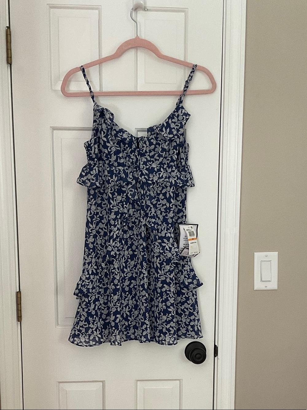 B. Darlin Navy Blue Floral Button-Up Blouse